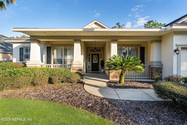 view of front of property featuring covered porch