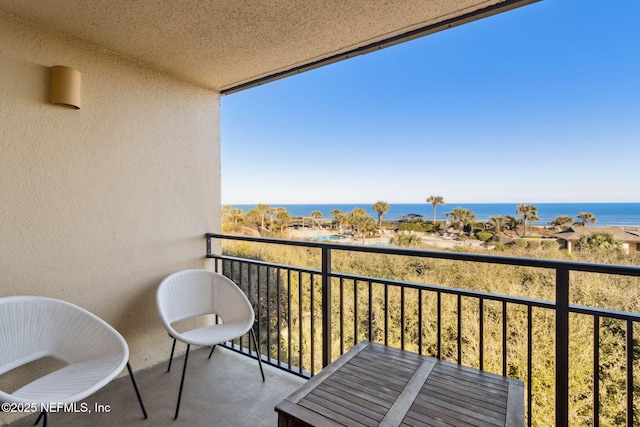 balcony with a water view