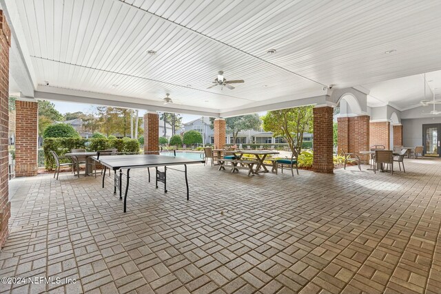 view of patio with ceiling fan