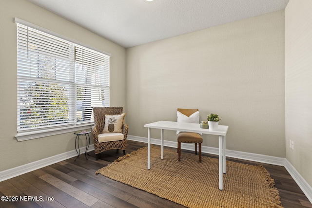 office area with dark wood-type flooring