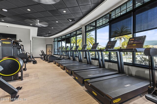 gym with carpet flooring