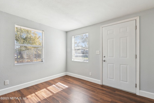 entrance foyer featuring dark hardwood / wood-style floors