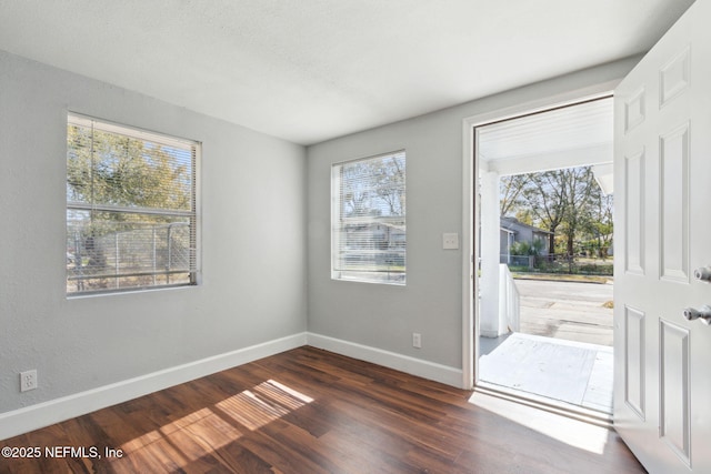 entryway with dark wood-type flooring