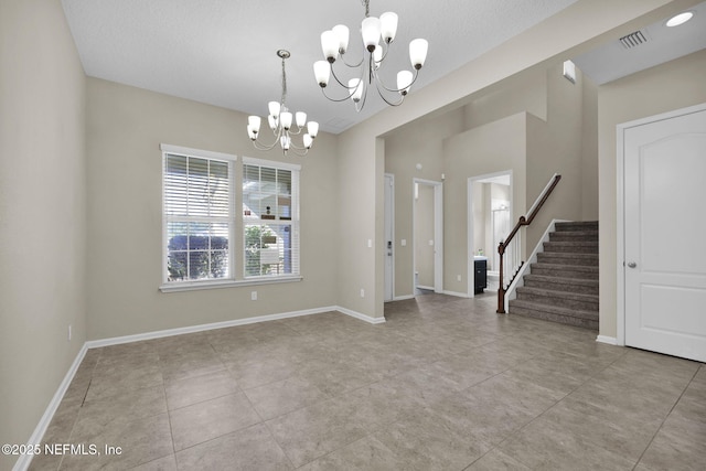 interior space with an inviting chandelier