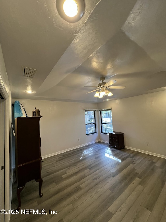 interior space with dark hardwood / wood-style floors