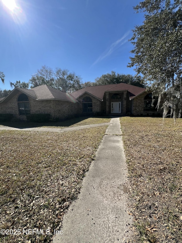 view of single story home