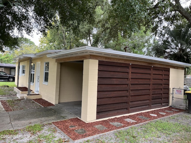 view of garage