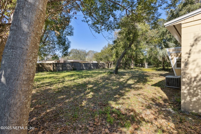 view of yard featuring cooling unit