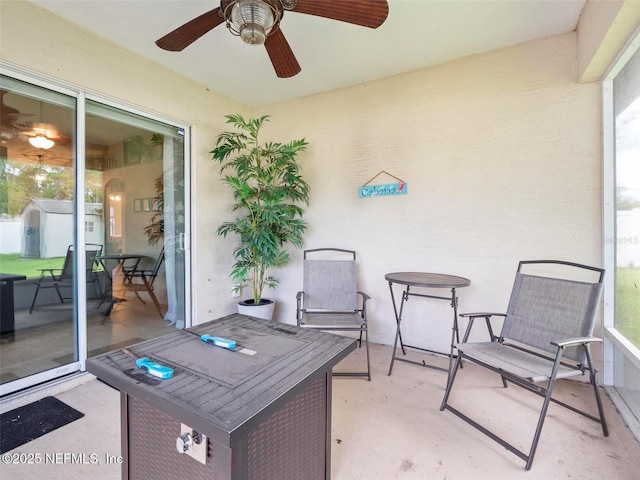 view of patio / terrace with ceiling fan