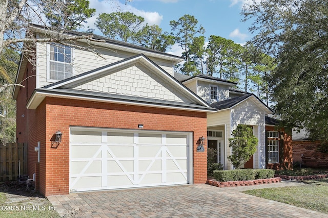 view of front facade with a garage