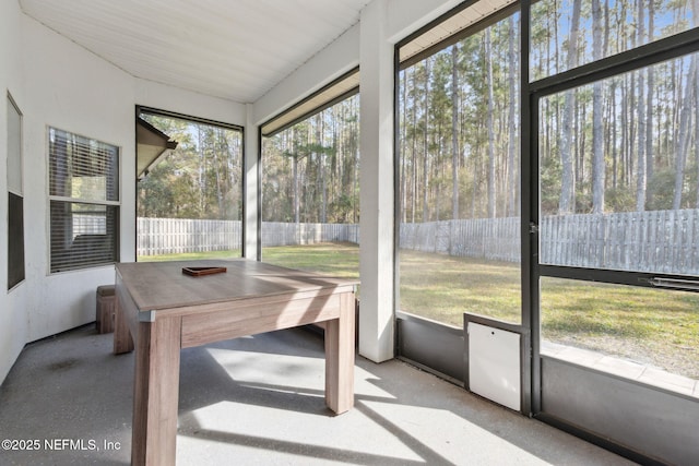 view of unfurnished sunroom