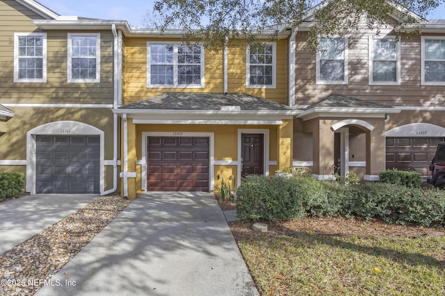 view of property with a garage