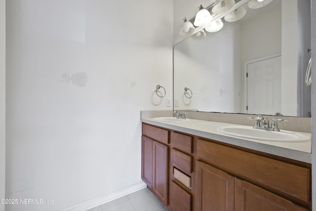 bathroom featuring tile patterned floors and vanity