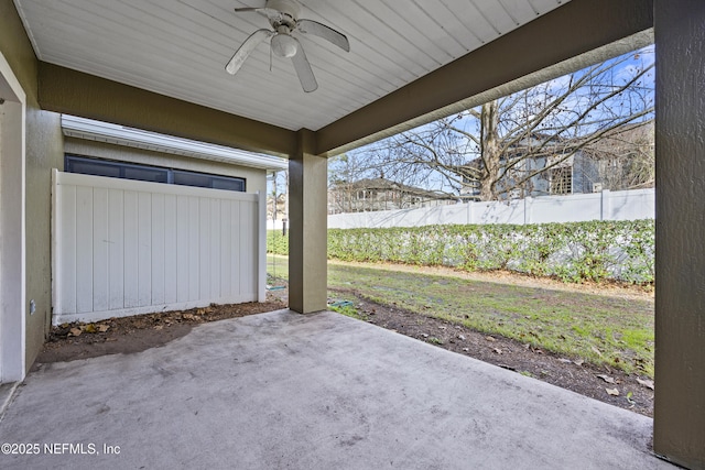 view of patio / terrace with ceiling fan