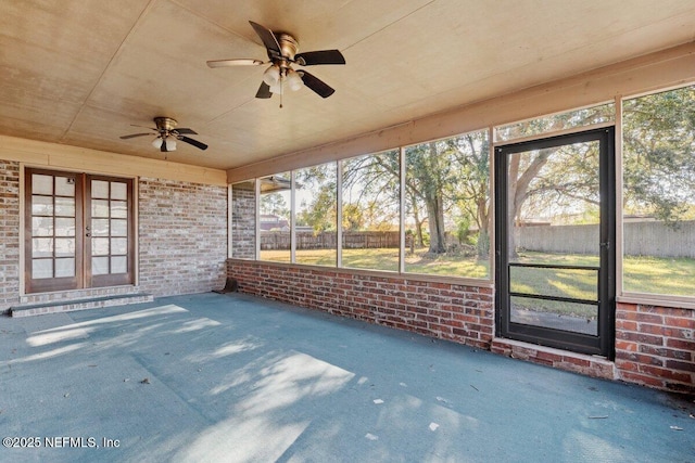 view of unfurnished sunroom