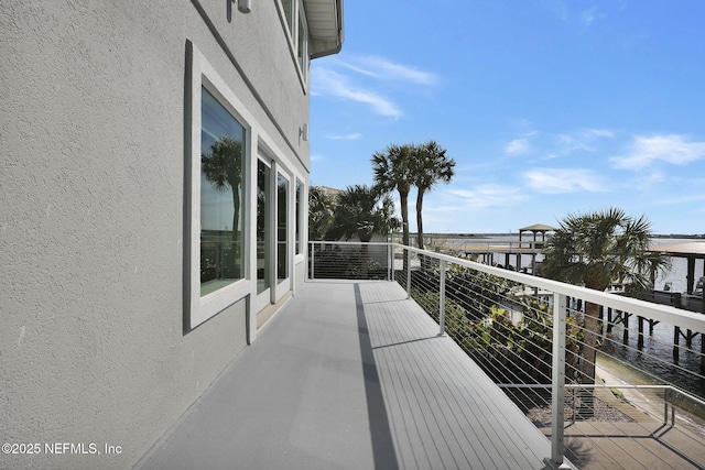 balcony with a water view