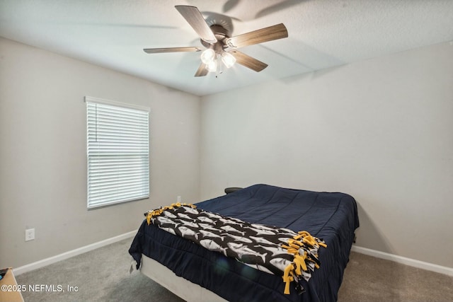 bedroom with carpet and ceiling fan