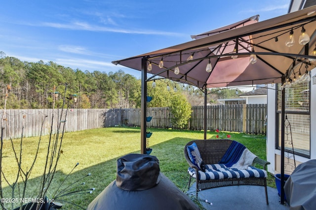 view of yard with a gazebo