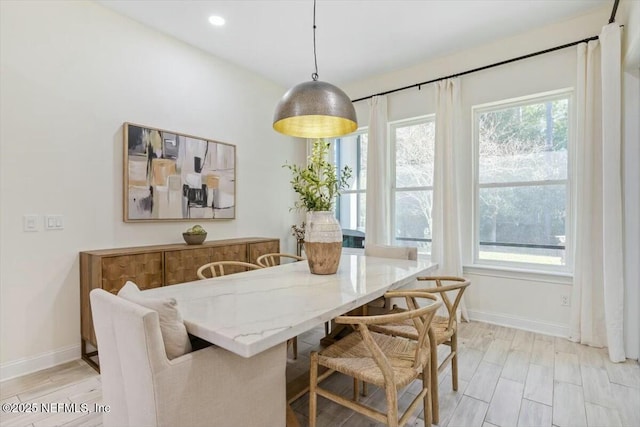 dining area featuring light hardwood / wood-style flooring