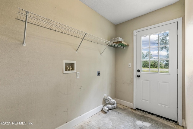 laundry room featuring washer hookup and hookup for an electric dryer