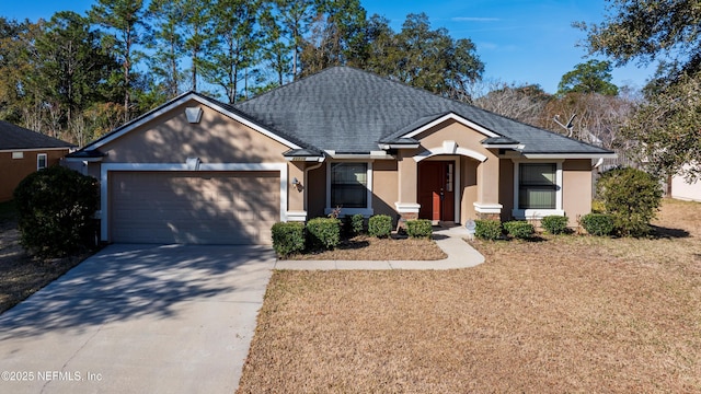 ranch-style home with a garage