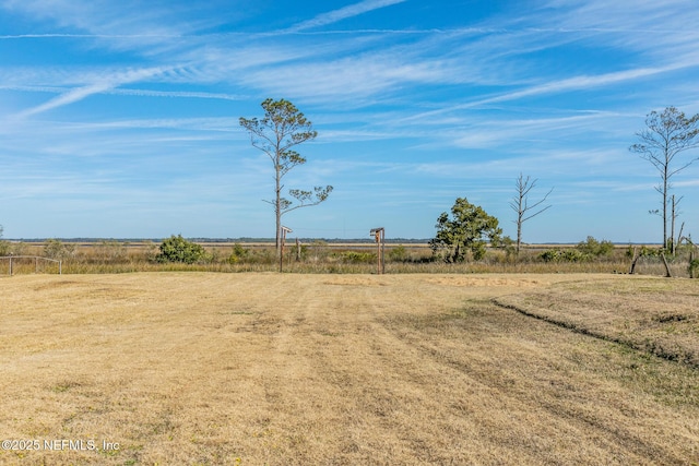 view of yard with a rural view