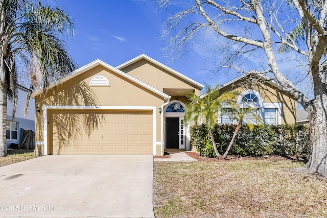 view of front facade with a garage