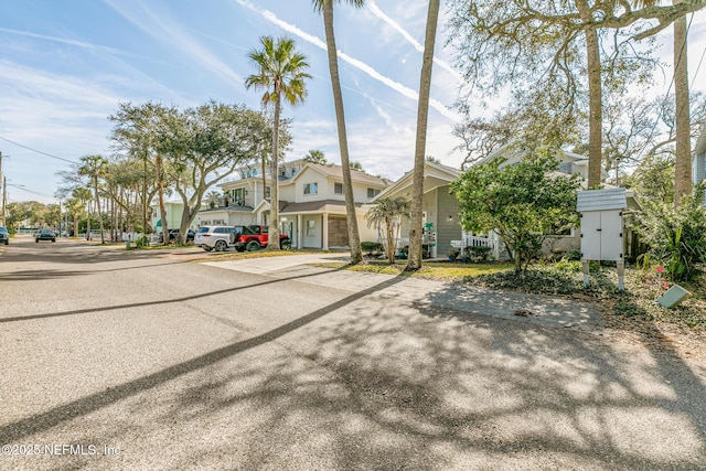 exterior space with a garage