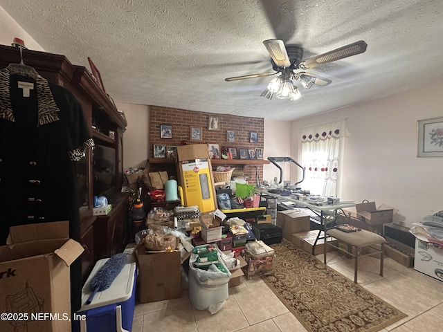 storage featuring ceiling fan