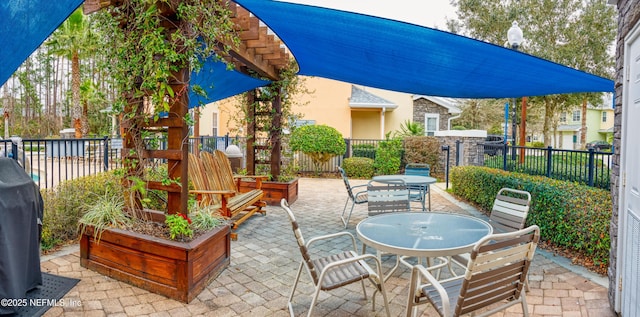 view of patio featuring a playground