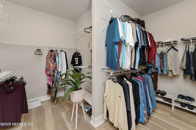 spacious closet featuring hardwood / wood-style floors