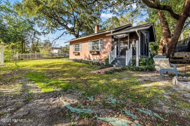 exterior space with a yard