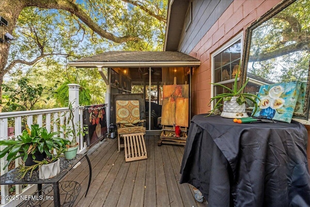 view of wooden deck