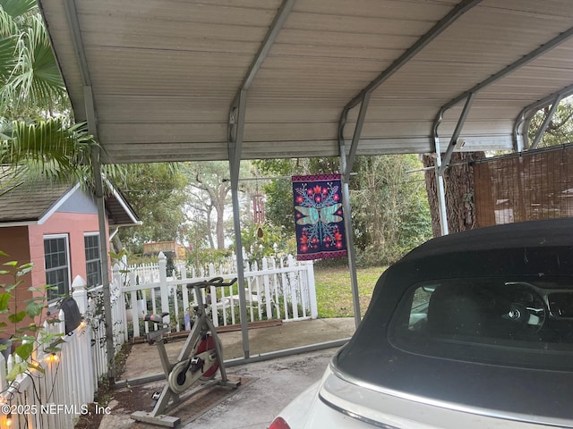 view of car parking with a carport