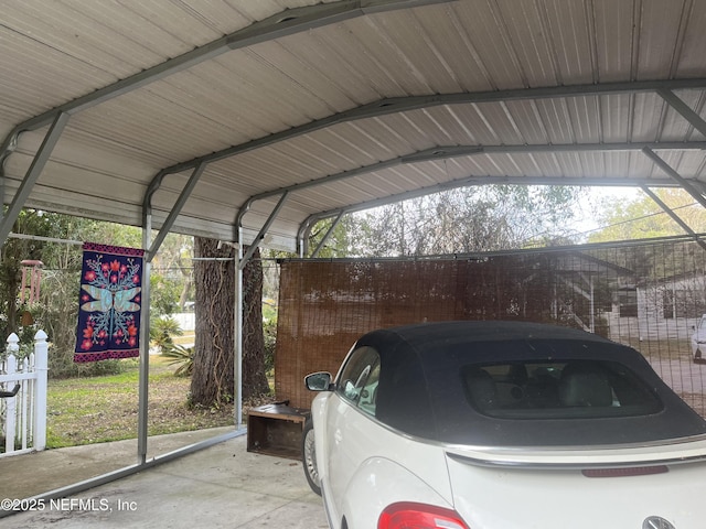 view of car parking featuring a carport