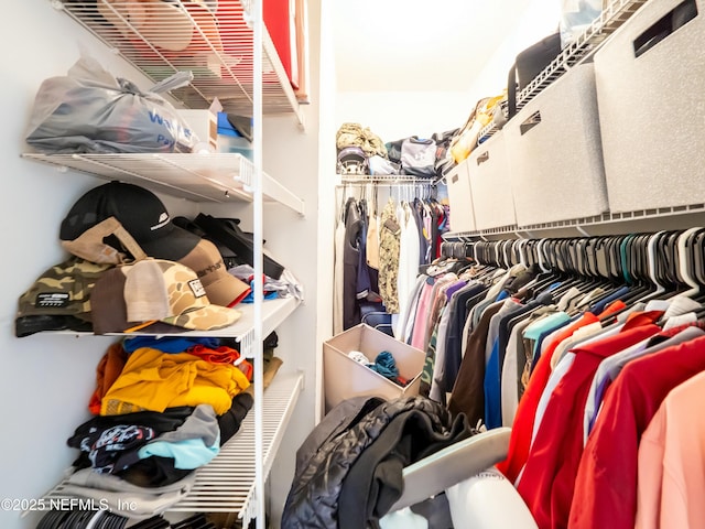 view of walk in closet