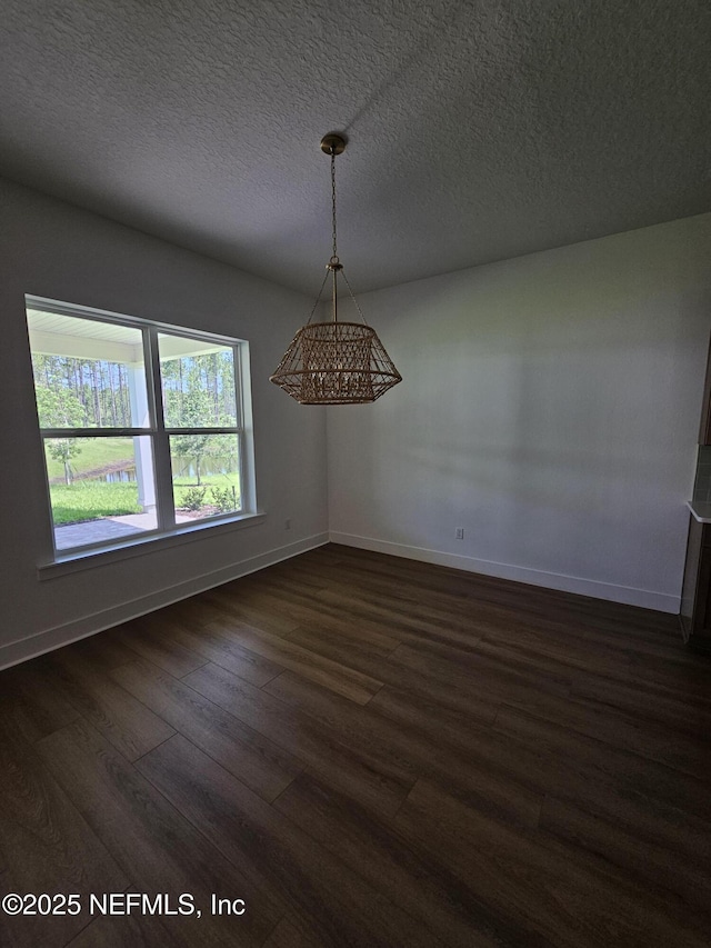 101 Erlking Ct, Saint Johns, FL 32259 - unfurnished dining area with dark wood-type flooring and a textured ceiling