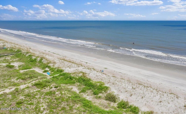 view of water feature featuring a beach view