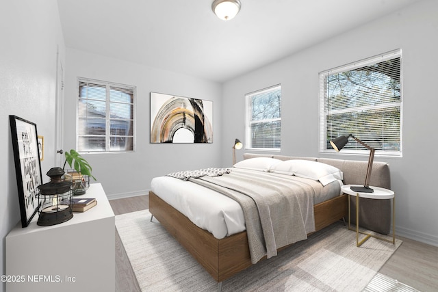 bedroom with wood-type flooring