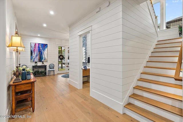 hall featuring light hardwood / wood-style floors