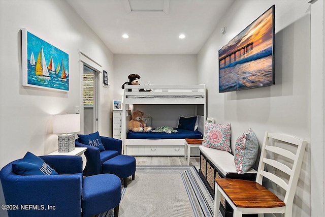 bedroom featuring wood-type flooring