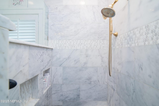 details with tiled shower