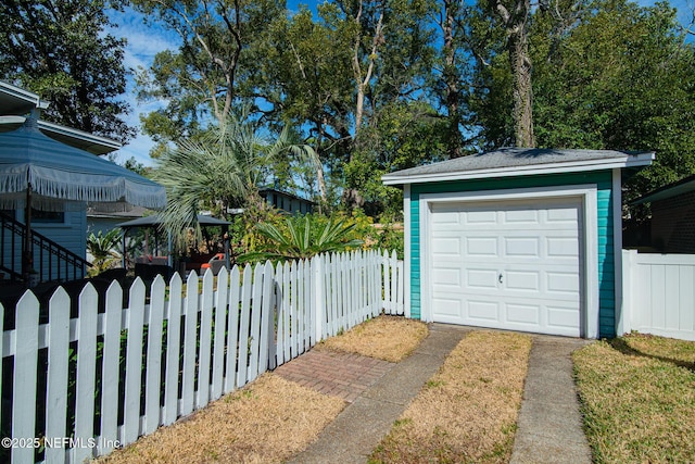 view of garage