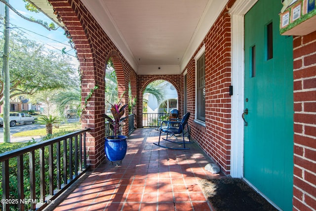 view of patio featuring covered porch