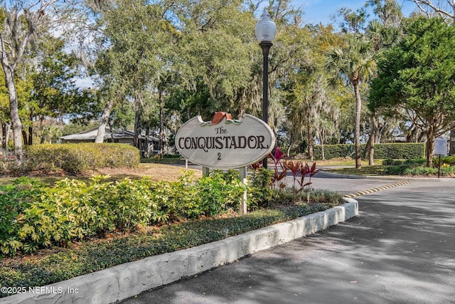 view of community sign