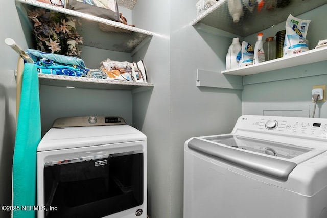 laundry room featuring washer and dryer