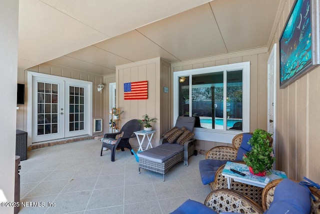 view of patio / terrace featuring french doors