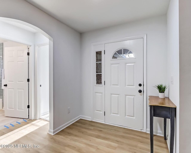 entryway with light wood-type flooring