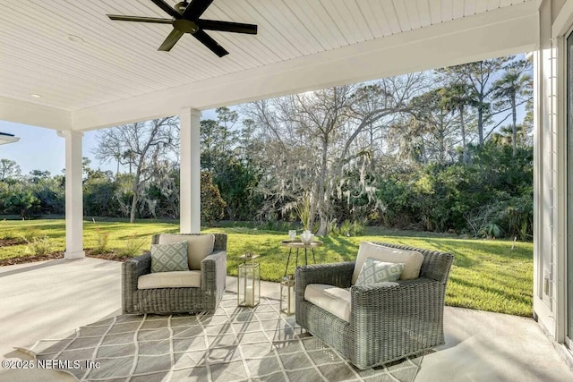 view of patio / terrace with ceiling fan