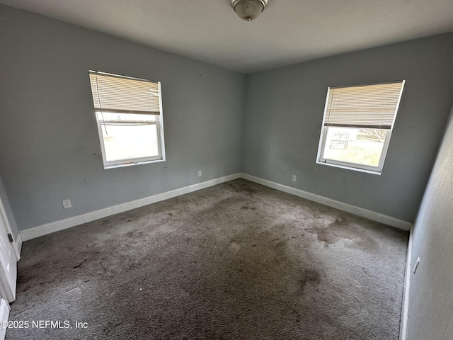 carpeted spare room with a wealth of natural light